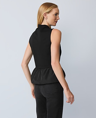 Mixed Media Peplum Top