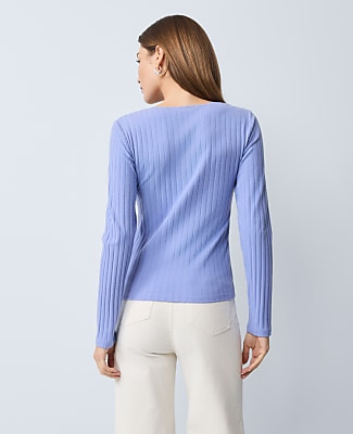 Weekend Lace Trim Pointelle Top