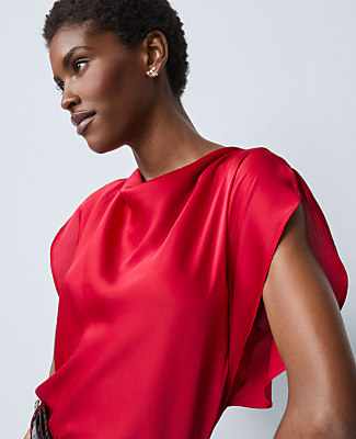 Draped Satin Blouse