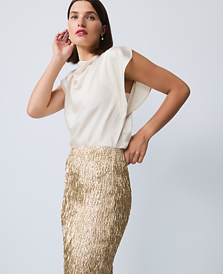 Draped Satin Blouse