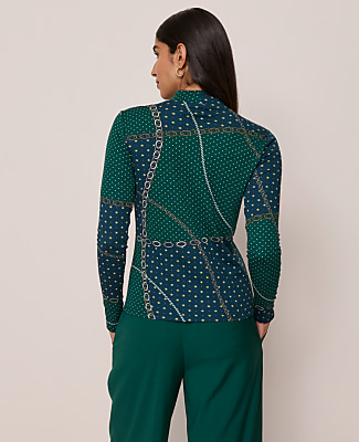 Chain Link Mock Neck Top
