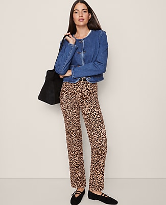 Weekend High Rise Corduroy Pant in Animal Print