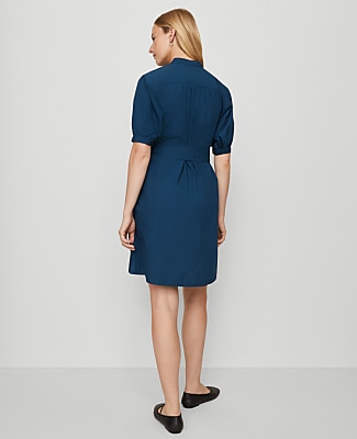 Petite Weekend Collection Stand Collar Belted Dress