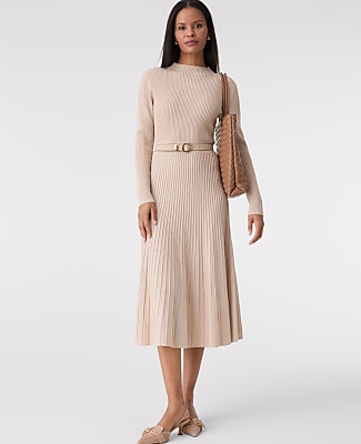 Petite Ribbed Mock Neck Sweater Dress