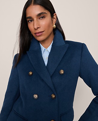 Petite Fitted Long Double Breasted Coat