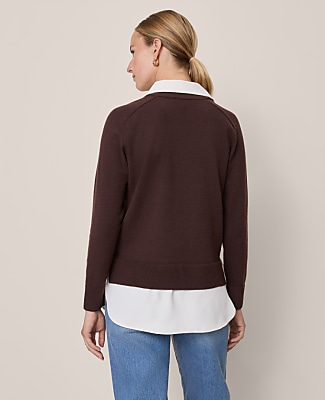Petite Layered Mix Media Sweater