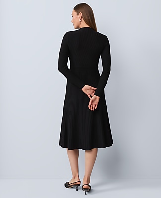 Ribbed Mock Neck Sweater Dress