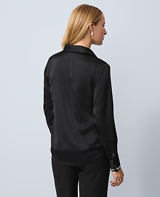 Embellished Satin Modern Shirt
