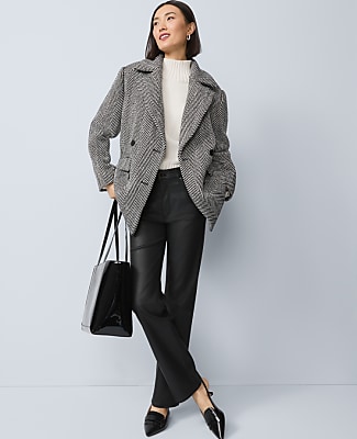 Herringbone Double Breasted Peacoat