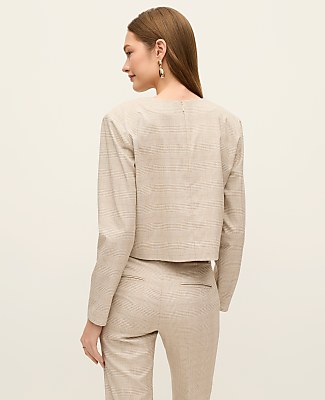 Glen Check Crew Neck Top