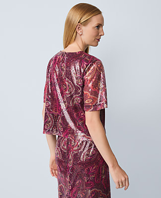 Sequin Paisley Top