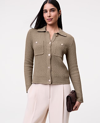 Textured Stitch Sweater Jacket