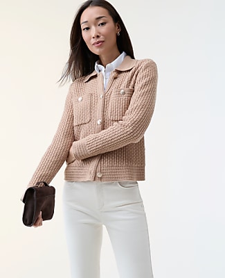 Textured Stitch Sweater Jacket