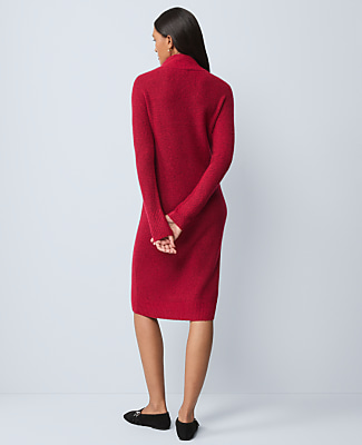Petite Weekend Ribbed Button Sweater Dress