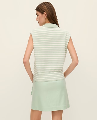 Weekend Striped Collared Sweater Vest