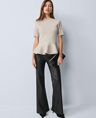 Petite Metallic Peplum Top