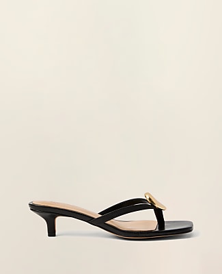 Leather Kitten Heel Sandal