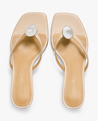 Leather Kitten Heel Sandal
