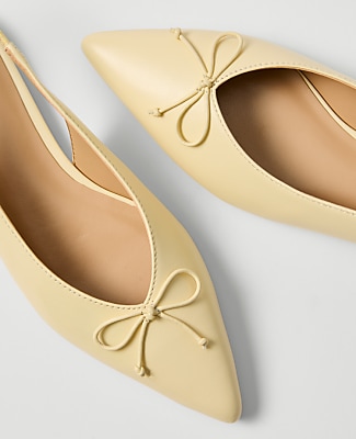 Weekend Leather Bow Slingback Flat