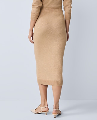 Petite Lurex Midi Sweater Skirt