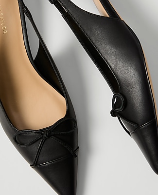 Leather Bow Slingback Pump