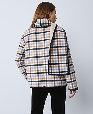Petite Weekend Plaid Scarf Coat