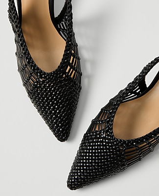 Woven Nip Toe Slingback Pump