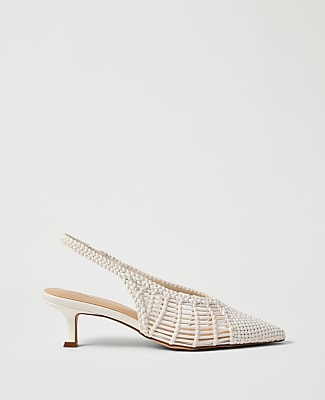 Woven Nip Toe Slingback Pump