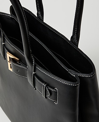 Belted Leather Tote