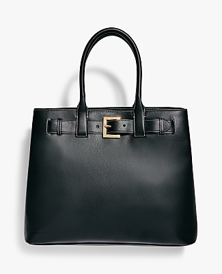Belted Leather Tote