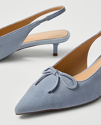 Suede Bow Slingback Pump