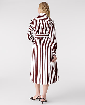 Striped Collared Midi Shirtdress
