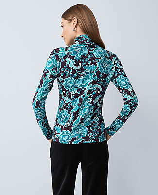 Petite Floral Turtleneck Top