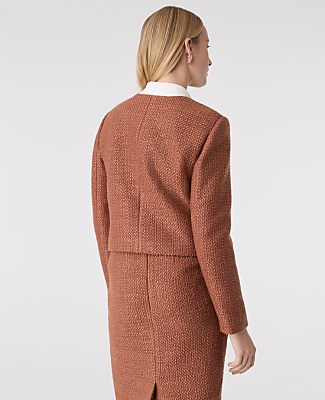The Petite Crew Neck Jacket in Tweed