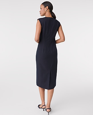 The Petite Dotted Crew Neck Sheath Dress