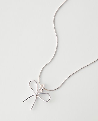 Metal Bow Pendant Necklace