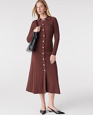 Petite Collared Sweater Midi Dress