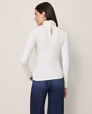 Weekend Ruffle Mock Neck Top
