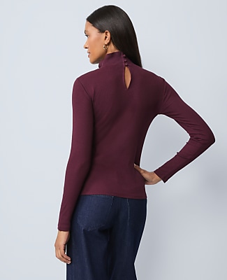 Weekend Ruffle Mock Neck Top