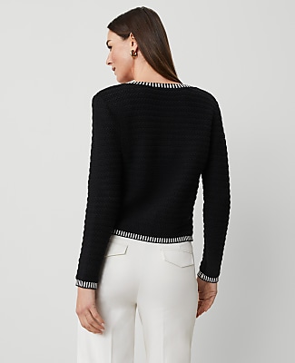 Petite Geo Stitch Sweater Jacket