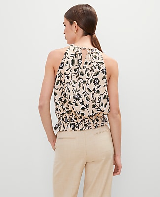 Floral Shirred Tank Top