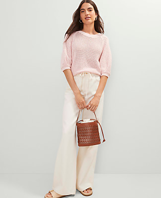 Weekend Collection Perforated Crossbody Bucket Bag