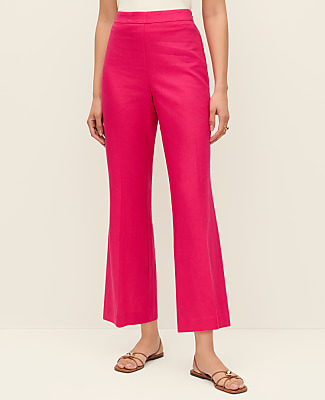 The Petite Flare Ankle Pant in Linen Blend