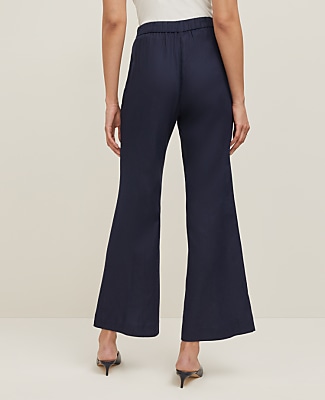 The Petite Flare Ankle Pant in Linen Blend