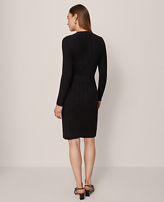 Belted Cable Sweater Dress