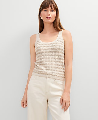 Petite Metallic Tweed Tank