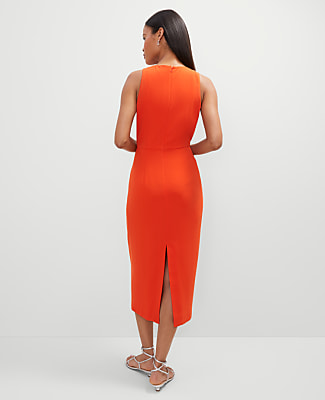Petite Crew Neck Twist Sheath Dress