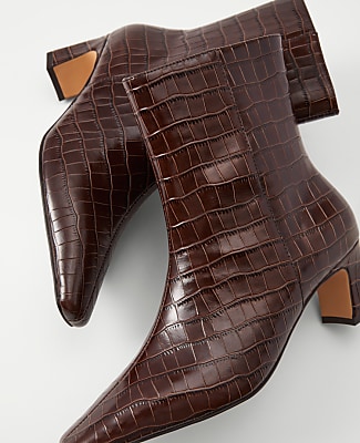 Croco Skinny Heel Bootie