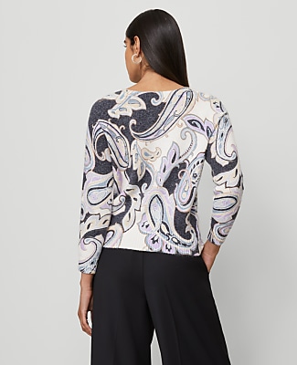 Petite Paisley Boatneck Sweater