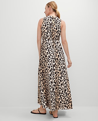 Petite Animal Print Halter Maxi Dress